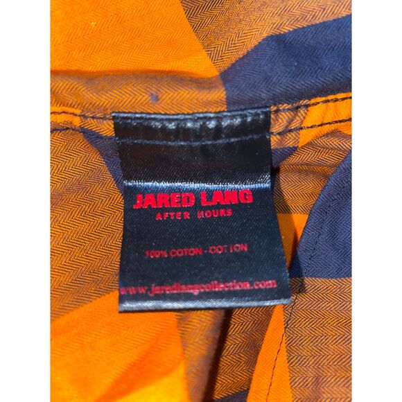 Jared Lang After Hours Mens Button Down Buffalo Plaid Shirt Orange Size 2XL - Picture 6 of 6